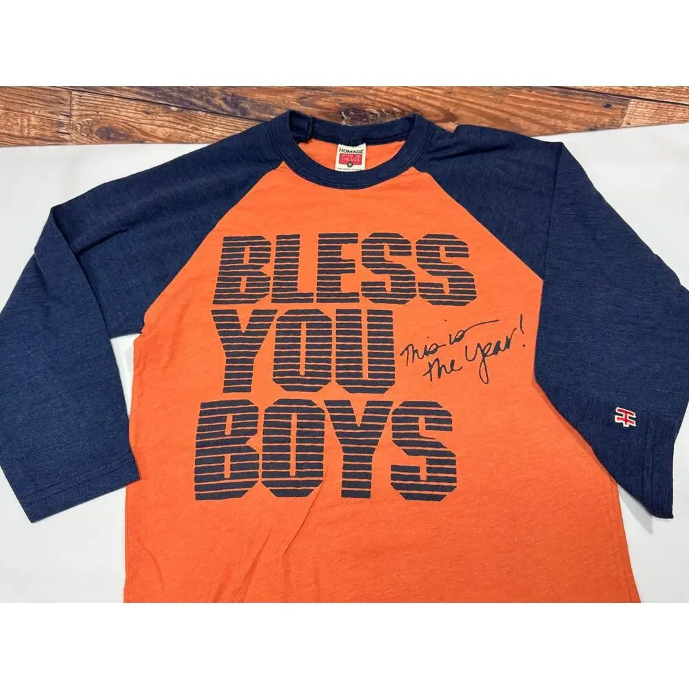 Homage Bless You Boys Orange Blue Shirt Size Medium Made In USA Detroit Tigers